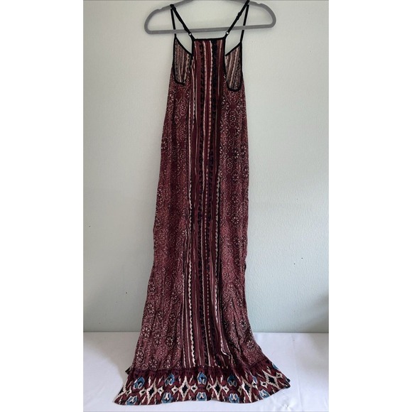 Boho Aztec‎ Tank Midi Dress Embroidery Side Slits Sz Small boho festival - Picture 6 of 8